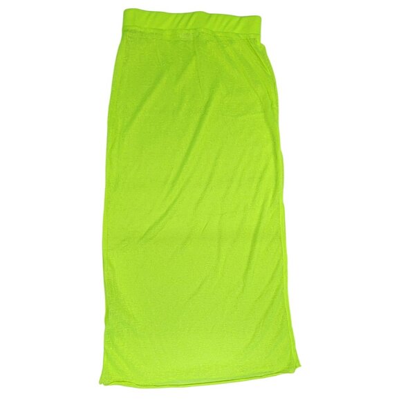 Long Cover Up Skirt Neon Yellow GeeGee Womens Med Swim Wear Polyester New - Picture 2 of 6